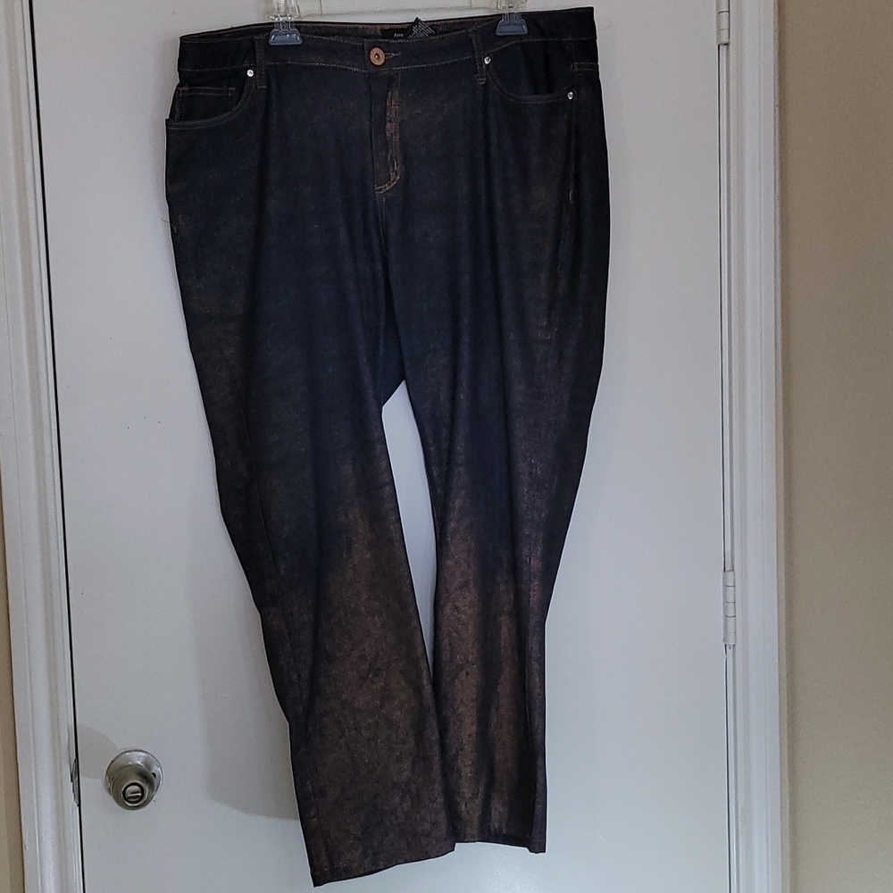 Ashley Stewart Jeans Gold Washed Size  16